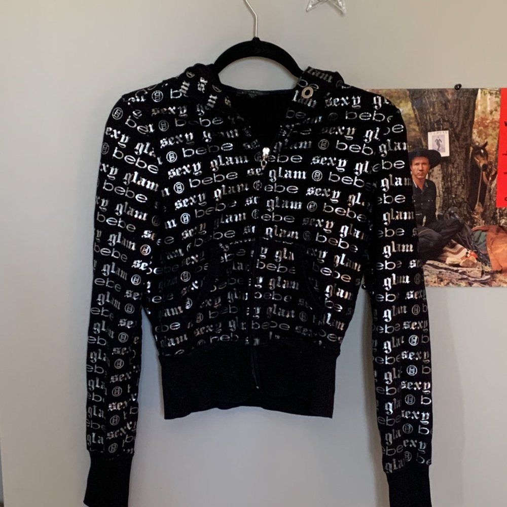 Y2k Black and Silver Bebe Sexy Glam 2-piece Set XS/S